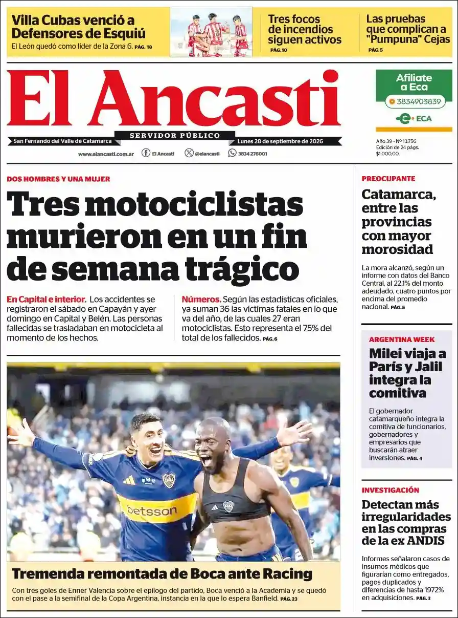 Estudios Max | DIUCKO DIGITAL - Tapa del diario Ancasti