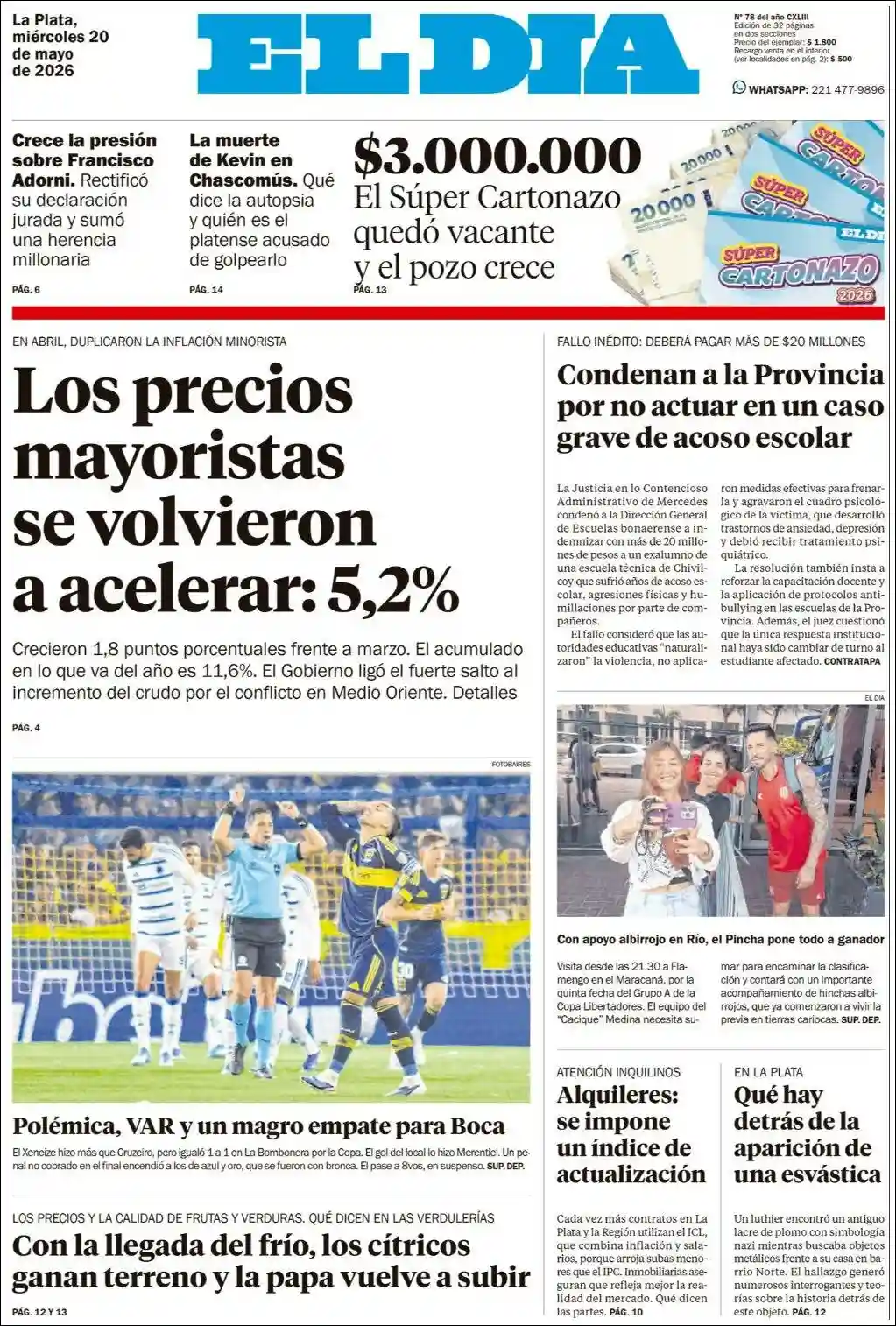 Estudios Max | DIUCKO DIGITAL - Tapa del diario El Dia